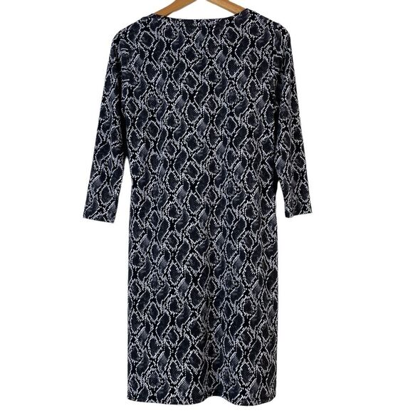 Michael Michael‎ Kors 3/4 Sleeves  Snake Print Dress Stretch Black Grey Size S - Picture 7 of 12